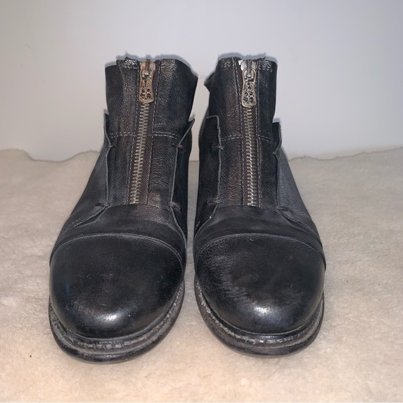 A.S. 98 Black Leather Ankle Boots Zipper 38 - Picture 6 of 10